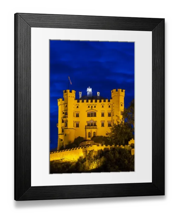 Framed Print : Germany, Bavaria, Hohenschwangau, Schloss Hohenschwangau castle, dawn Framed Print : Germany, Bavaria, Hohenschwangau, Schloss Hohenschwangau castle, dawn