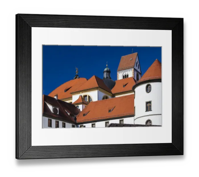 Framed Print : Germany, Bavaria, Fussen, St. Mang Abbey from the Lech River Framed Print : Germany, Bavaria, Fussen, St. Mang Abbey from the Lech River