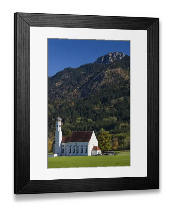 Framed Print : Germany, Bavaria, Hohenschwangau, St. Coloman church, fall Framed Print : Germany, Bavaria, Hohenschwangau, St. Coloman church, fall