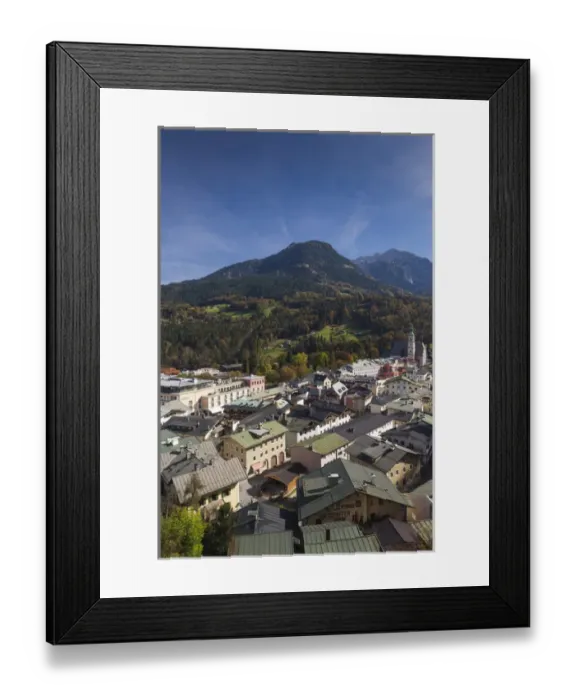 Framed Print : Germany, Bavaria, Berchtesgaden, elevated town view with mountains Framed Print : Germany, Bavaria, Berchtesgaden, elevated town view with mountains