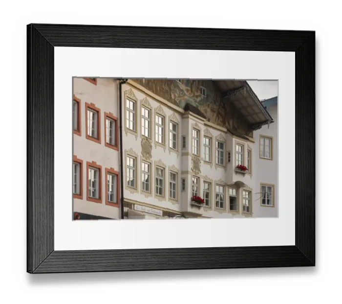 Framed Print : Germany, Bavaria, Bad Tolz, Marktstrasse, pedestrian street, morning