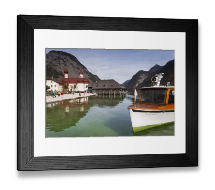 Framed Print : Germany, Bavaria, Konigsee, St. Bartholoma, St. Bartholoma chapel, fall