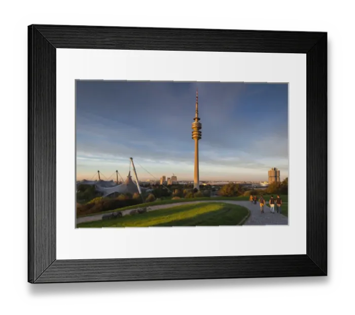 Framed Print : Germany, Bavaria, Munich, Olympic Park, Olympia Tower, sunset, fall Framed Print : Germany, Bavaria, Munich, Olympic Park, Olympia Tower, sunset, fall