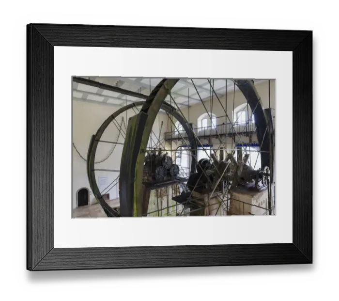 Framed Print : Germany, Bavaria, Bad Reichenhall, Alte Saline, old saltworks, interior, brine pumping