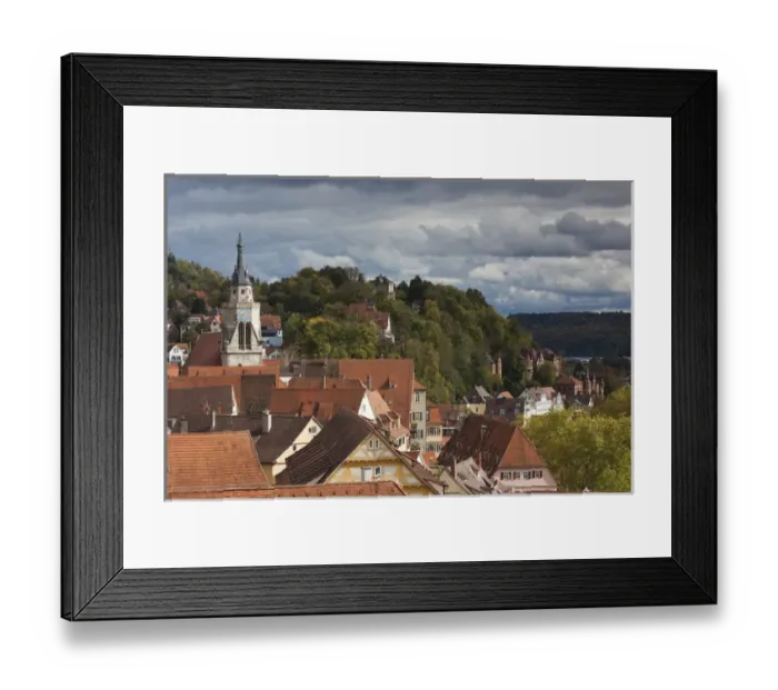 Framed Print : Germany, Baden-Wurttemburg, Tubingen, elevated town view