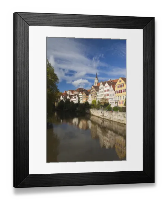 Framed Print : Germany, Baden-Wurttemburg, Tubingen, old town buildings along the Neckar River Framed Print : Germany, Baden-Wurttemburg, Tubingen, old town buildings along the Neckar River