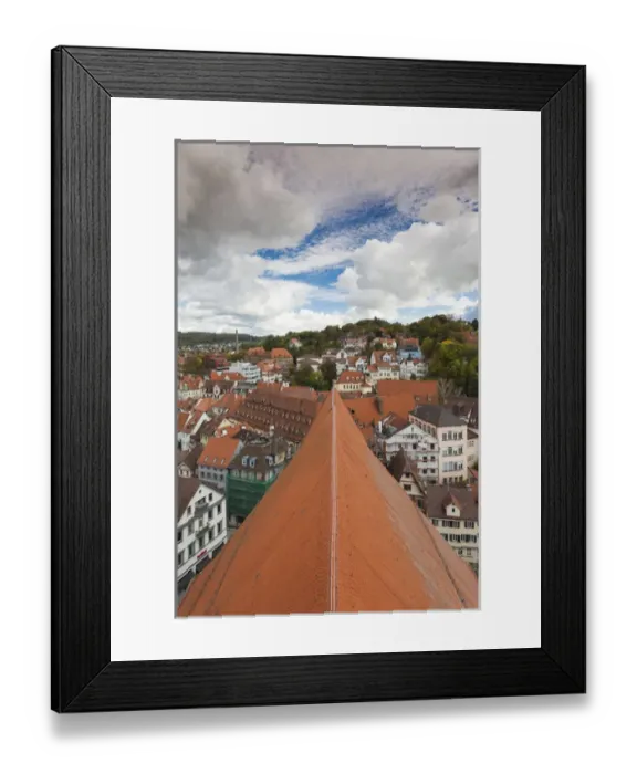Framed Print : Germany, Baden-Wurttemburg, Tubingen, elevated town view Framed Print : Germany, Baden-Wurttemburg, Tubingen, elevated town view