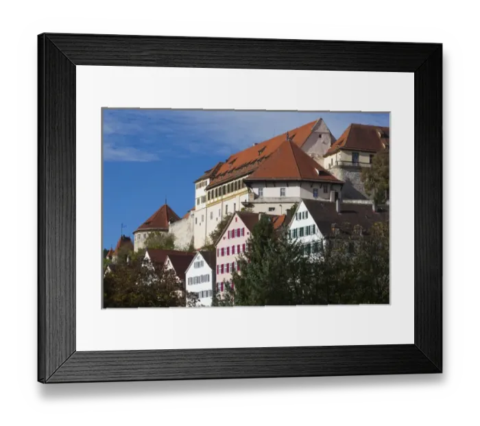 Framed Print : Germany, Baden-Wurttemburg, Tubingen, old town buildings along the Neckar River Framed Print : Germany, Baden-Wurttemburg, Tubingen, old town buildings along the Neckar River