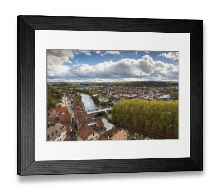 Framed Print : Germany, Baden-Wurttemburg, Tubingen, elevated town view and the Neckar River Framed Print : Germany, Baden-Wurttemburg, Tubingen, elevated town view and the Neckar River