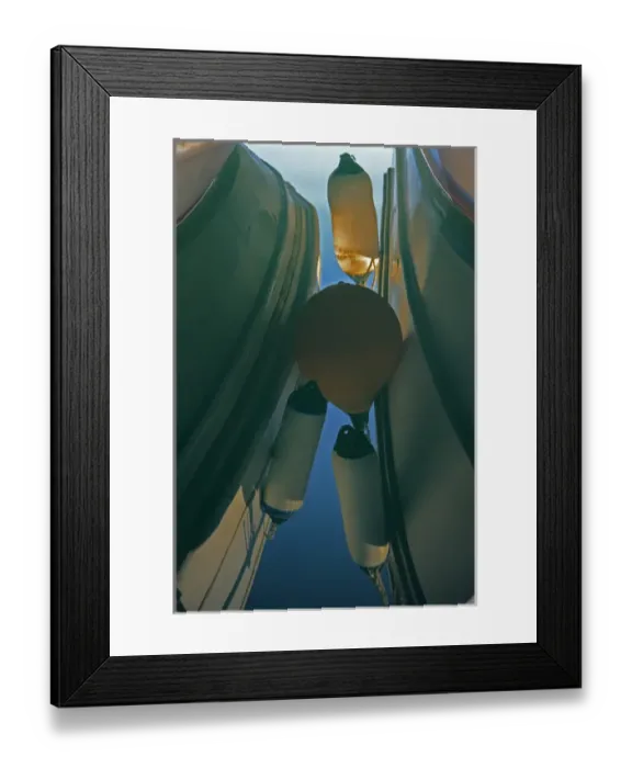 Framed Print : Europe, Greece, Paros, Naoussa. Fishing boats and floats create abstract reflections Framed Print : Europe, Greece, Paros, Naoussa. Fishing boats and floats create abstract reflections