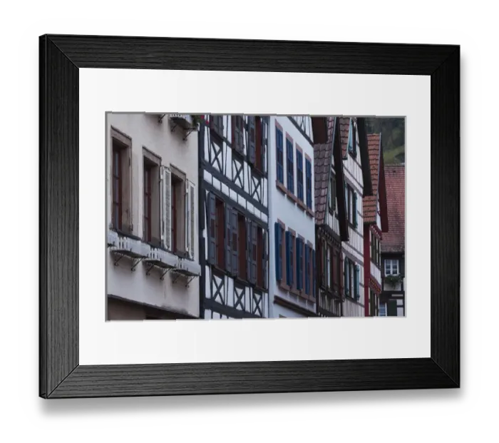 Framed Print : Germany, Baden-Wurttemburg, Black Forest, Schiltach, traditional building details, dawn Framed Print : Germany, Baden-Wurttemburg, Black Forest, Schiltach, traditional building details, dawn