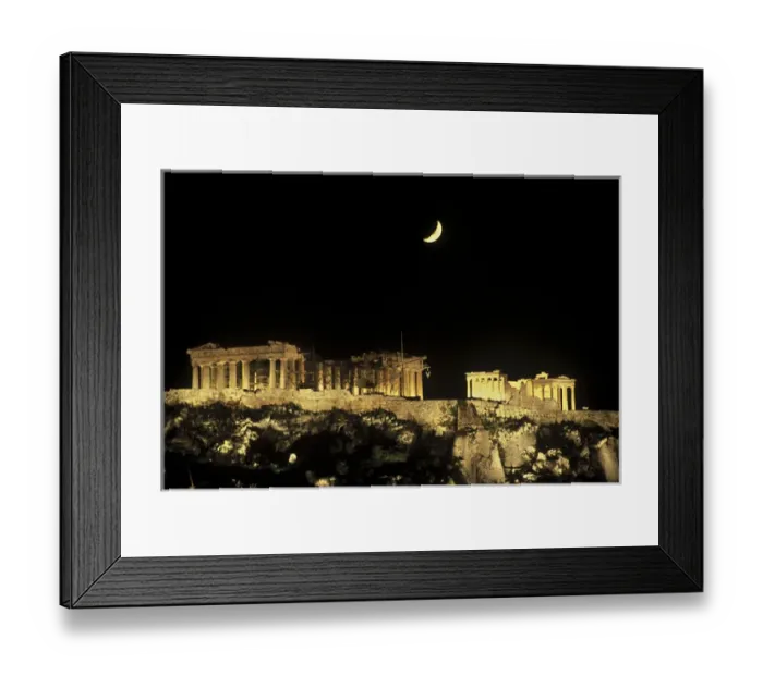 Framed Print : Europe, Greece, Athens, Acropolis. Moonrise over the Parthenon Framed Print : Europe, Greece, Athens, Acropolis. Moonrise over the Parthenon