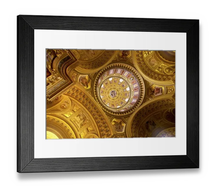 Framed Print : Budapest, Hungary, St Stephens Basilica golden dome interior Framed Print : Budapest, Hungary, St Stephens Basilica golden dome interior