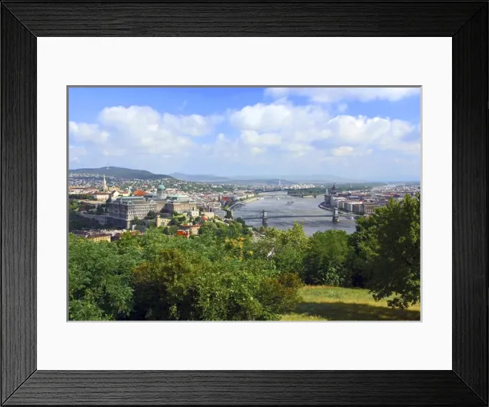 Framed Print : Budapest, Hungary, Scenic view of the Danube River and Bada and Pest Framed Print : Budapest, Hungary, Scenic view of the Danube River and Bada and Pest