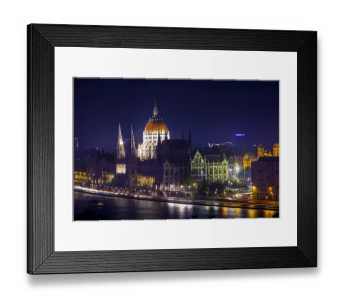 Framed Print : Europe, Hungary, Budapest. Parliament Building on Danube River at night. Credit as Framed Print : Europe, Hungary, Budapest. Parliament Building on Danube River at night. Credit as