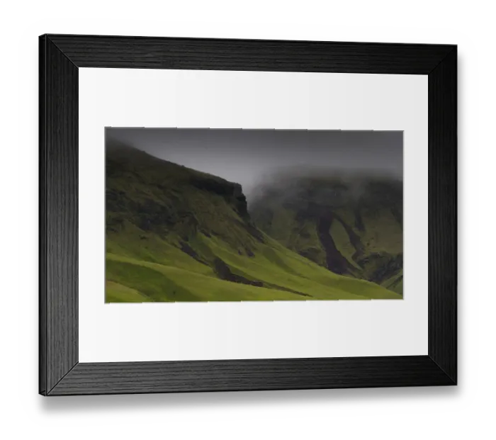 Framed Print : Europe, Iceland. Misty mountainside landscape Framed Print : Europe, Iceland. Misty mountainside landscape