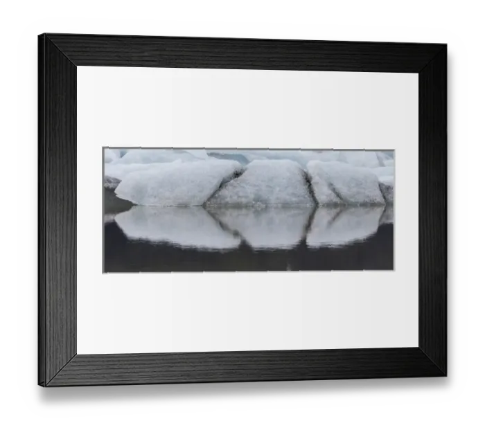 Framed Print : Europe, Iceland. Fjallsjokull Glacier reflects patterns in water