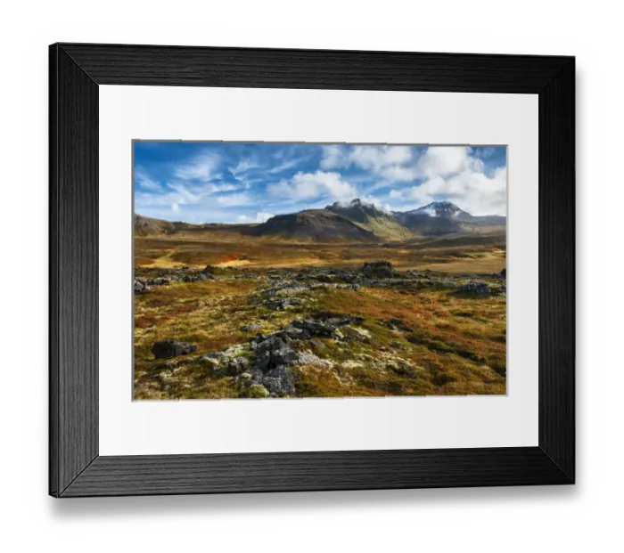 Framed Print : Iceland, Snaefellsnes Peninsula. Autumn colors on the landscape