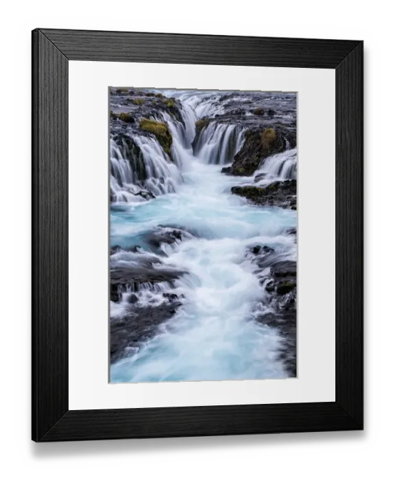 Framed Print : Iceland, Bruarfoss. Waterfalls flow into river Framed Print : Iceland, Bruarfoss. Waterfalls flow into river