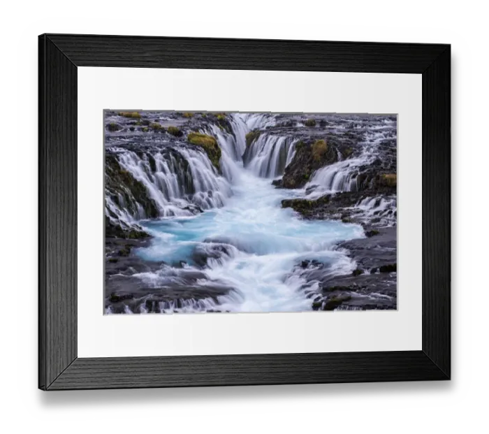 Framed Print : Iceland, Bruarfoss. Waterfalls flow into river Framed Print : Iceland, Bruarfoss. Waterfalls flow into river
