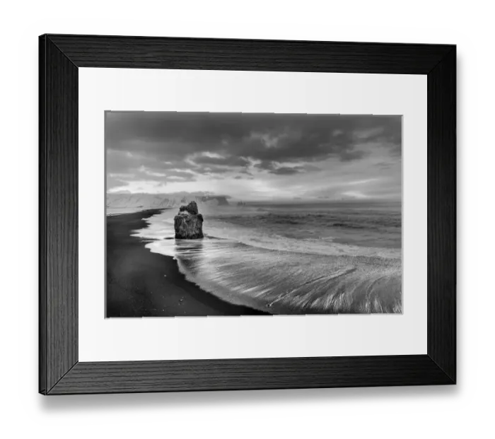 Framed Print : Sea Stack and black sand beach near Vik, Iceland Framed Print : Sea Stack and black sand beach near Vik, Iceland