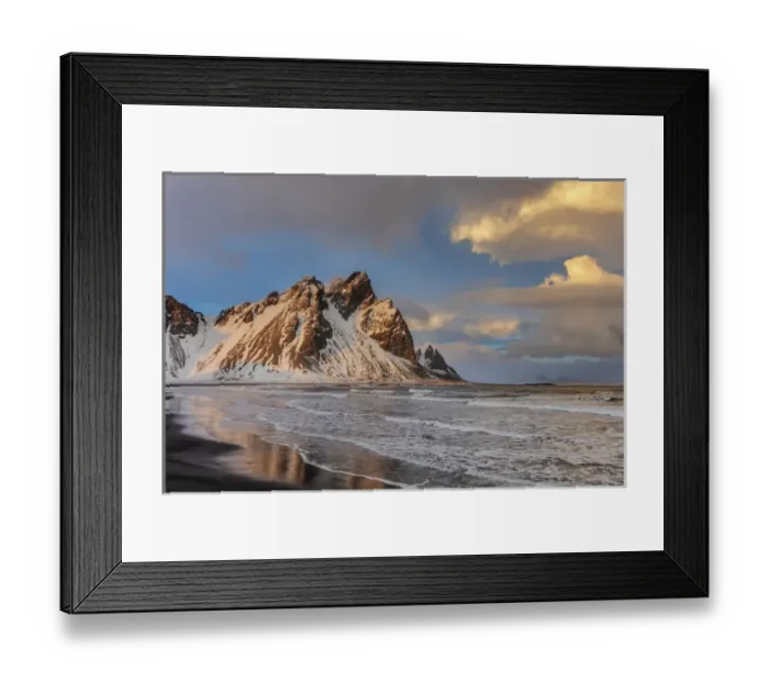 Framed Print : Vestrahorn Mountain in winter near Hofn, Iceland