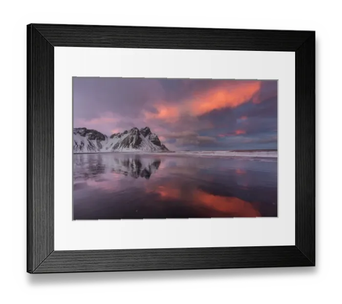 Framed Print : Vestrahorn Mountain in winter near Hofn, Iceland Framed Print : Vestrahorn Mountain in winter near Hofn, Iceland