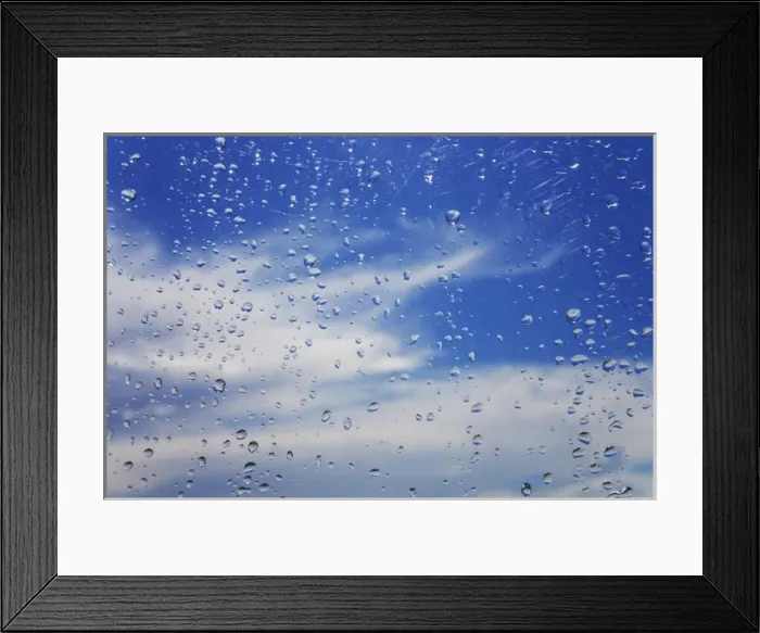 Framed Print : Rain drops on airplane window after storm, Iceland Framed Print : Rain drops on airplane window after storm, Iceland