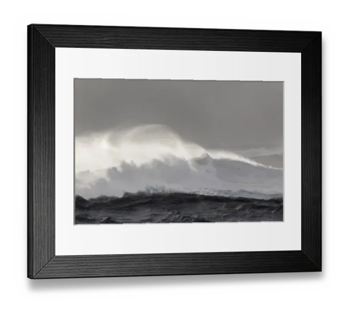Framed Print : North Atllantic coast near Vik y Myrdal during a winter storm with heavy gales. europe