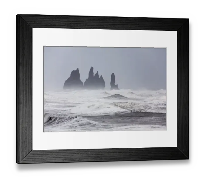Framed Print : North Atllantic coast near Vik y Myrdal during a winter storm with heavy gales Framed Print : North Atllantic coast near Vik y Myrdal during a winter storm with heavy gales