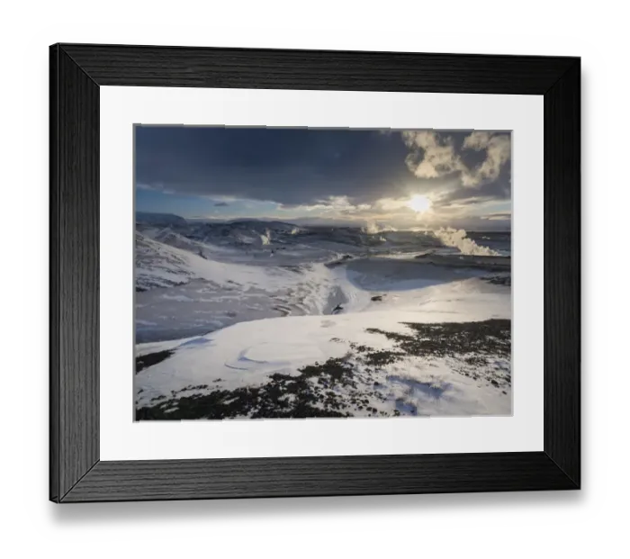 Framed Print : Hot steam rising from the geothermal power plant Bjarnaflag near the vulcano Krafla Framed Print : Hot steam rising from the geothermal power plant Bjarnaflag near the vulcano Krafla