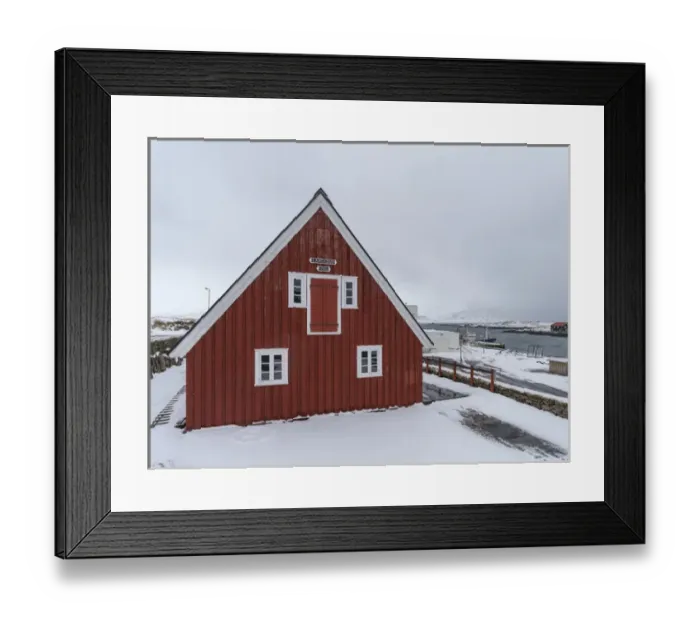 Framed Print : The harbour of the fishing village Djupivogur in the eastern fjords during winter in Iceland Framed Print : The harbour of the fishing village Djupivogur in the eastern fjords during winter in Iceland