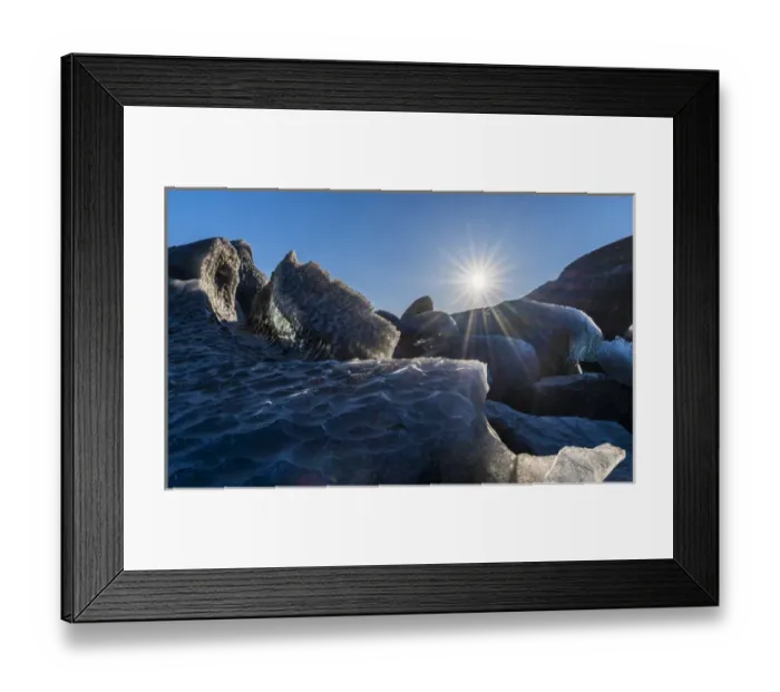 Framed Print : Icefall, glacier Breidamerkurjoekull in the Vatnajoekull NP during winter. europe