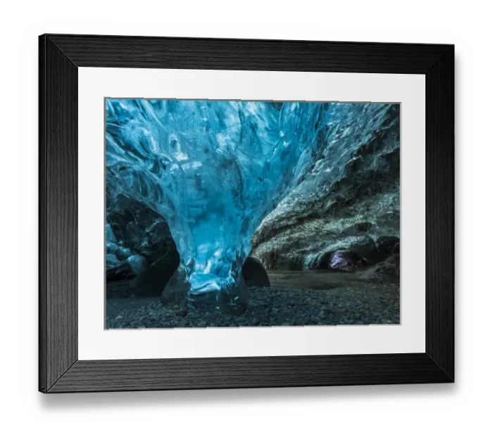 Framed Print : Ice cave in the glacier Breidamerkurjoekull in Vatnajoekull National Park. europe