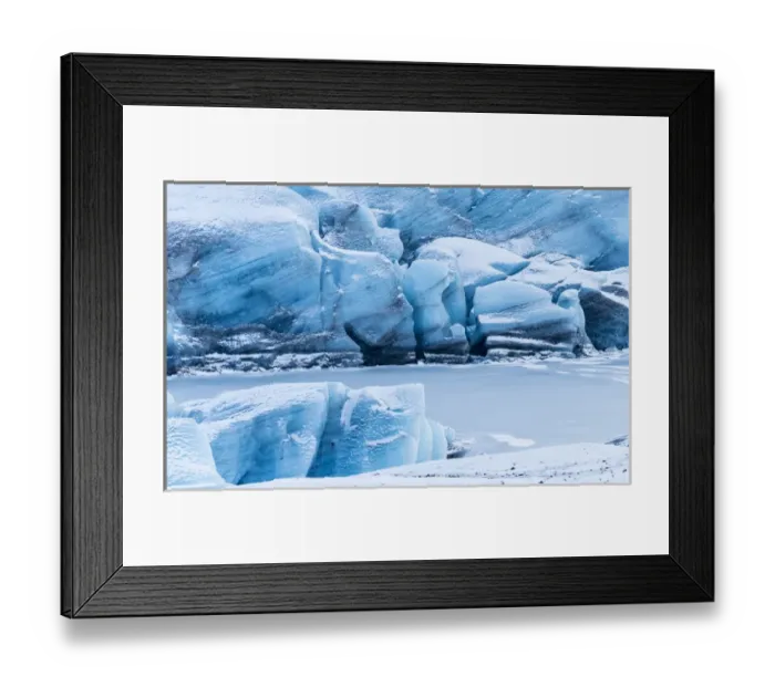 Framed Print : Glacier Svinafellsjoekul in the Vatnajoekull NP during winter. The glacier front and ice fall Framed Print : Glacier Svinafellsjoekul in the Vatnajoekull NP during winter. The glacier front and ice fall