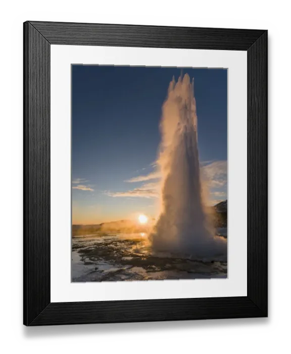 Framed Print : The geysir Strokkur in the geothermal area Haukadalur part of the touristic route