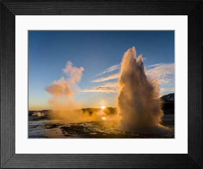 Framed Print : The geysir Strokkur in the geothermal area Haukadalur part of the touristic route