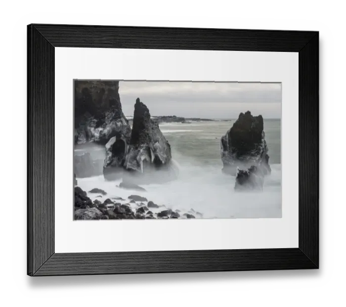 Framed Print : North Atllantic coast during winter near Reykjanesviti and Valahnukur. europe, northern europe