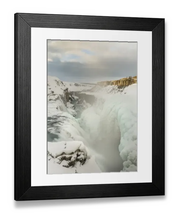 Framed Print : Gullfoss, one of the iconic waterfalls of Iceland during winter and one of the stops Framed Print : Gullfoss, one of the iconic waterfalls of Iceland during winter and one of the stops