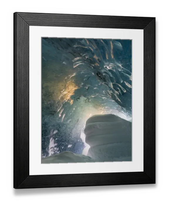 Framed Print : Ice cave in the glacier Breidamerkurjoekull in Vatnajoekull National Park