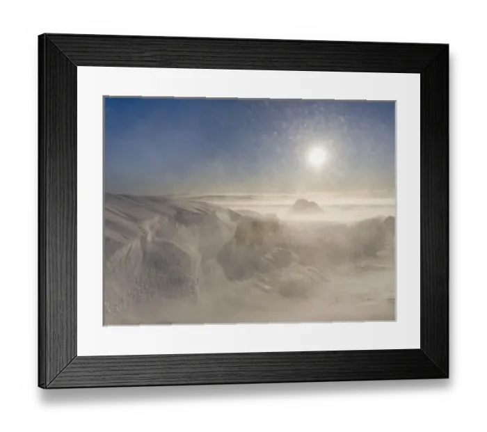 Framed Print : Sunrise and storm on the Breidamerkurjoekull a glacier of the Vatnajoekull NP during winter Framed Print : Sunrise and storm on the Breidamerkurjoekull a glacier of the Vatnajoekull NP during winter