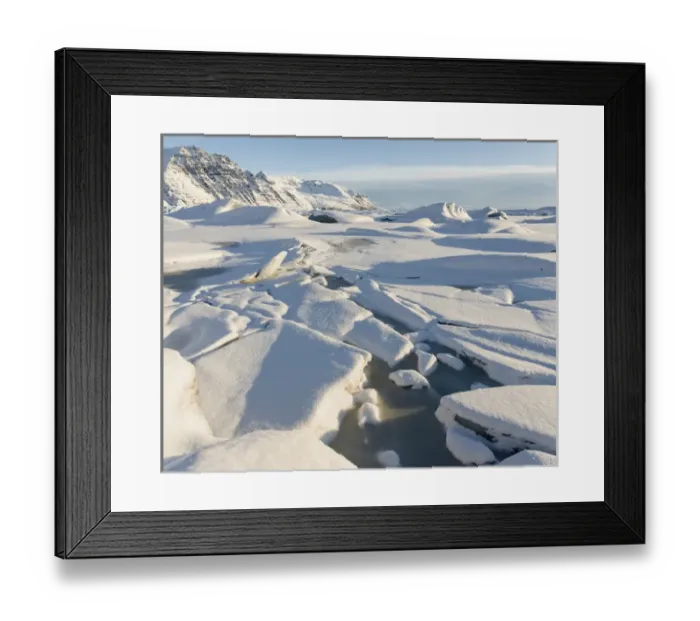 Framed Print : Skaftafelljoekull glacier in the Vatnajoekull NP during Winter