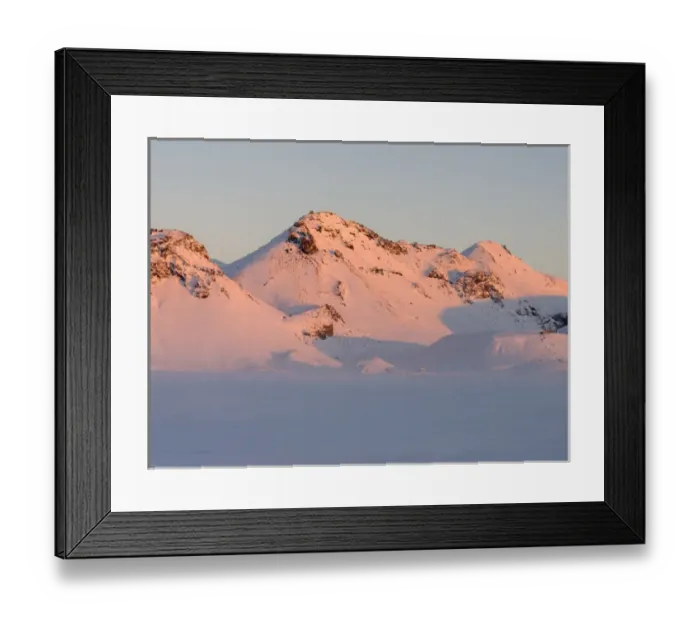 Framed Print : Sunrise in the wintery mountains of Iceland. europe, northern europe, iceland, February Framed Print : Sunrise in the wintery mountains of Iceland. europe, northern europe, iceland, February
