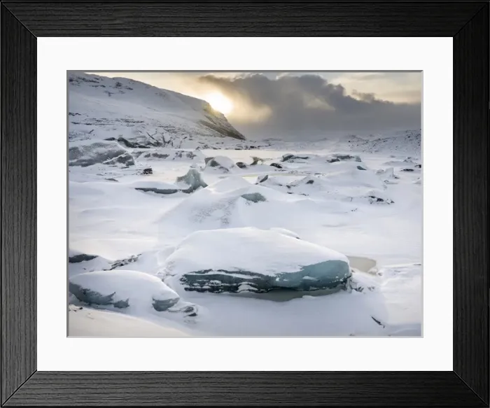 Framed Print : Glacier Svinafellsjoekul in the Vatnajoekull NP during winter. The glacier front Framed Print : Glacier Svinafellsjoekul in the Vatnajoekull NP during winter. The glacier front