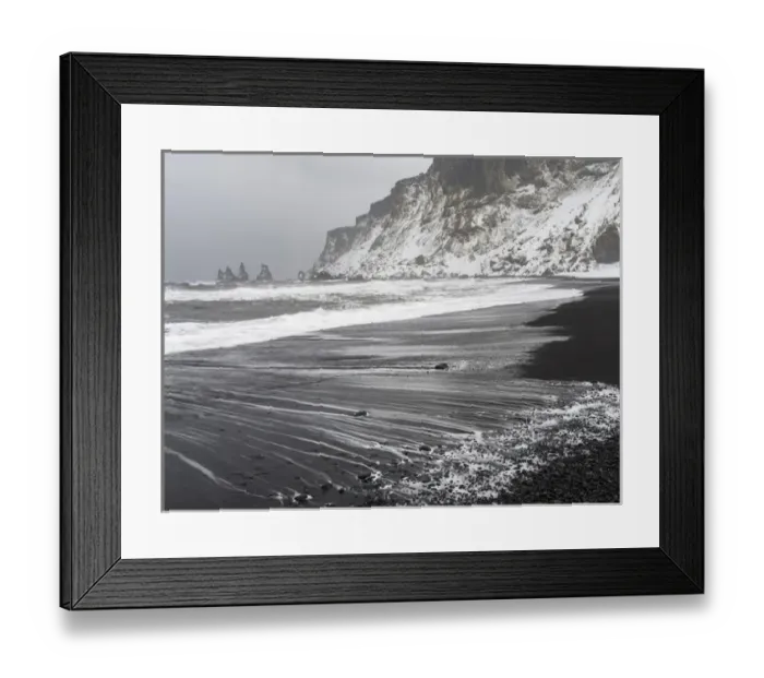 Framed Print : Coast of the North Atlantic near Vik y Myrdal during winter