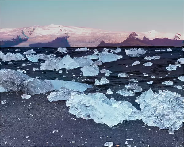 Iceberg formation on the beach at Jokulsarlon, Iceland
