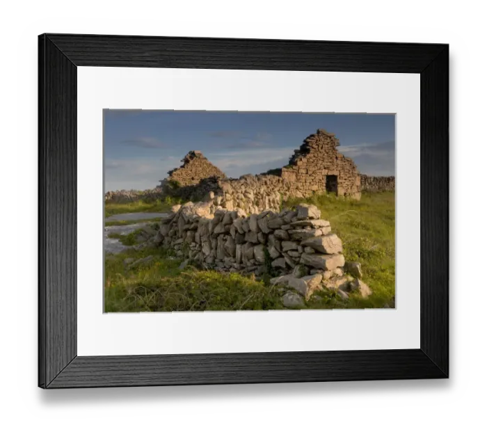 Framed Print : Inishmore Island. Aran Islands. Ireland. Abandoned homestead