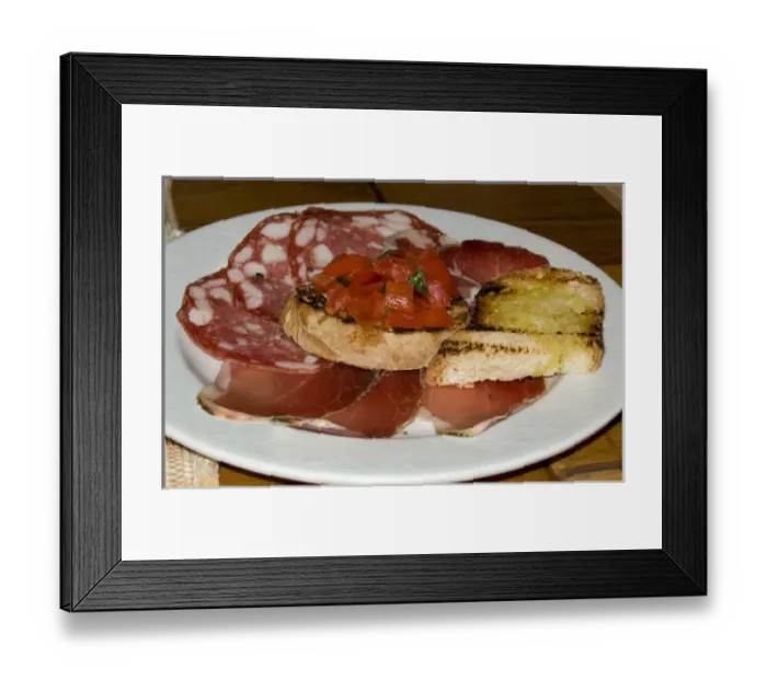 Framed Print : Europe, Italy, Tuscany, Sienna. Detail of an antipasto appetizer