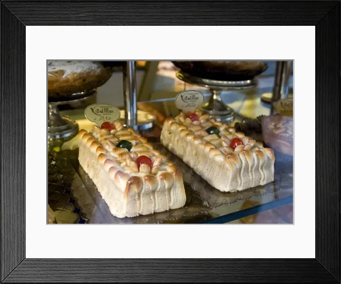 Framed Print : Europe, Italy, Venice. Cakes in a bakery window display