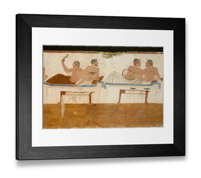 Framed Print : Europe, Italy, Campania, Paestum. Fresco details from the Divers Tomb. Credit as Framed Print : Europe, Italy, Campania, Paestum. Fresco details from the Divers Tomb. Credit as